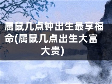 属鼠几点钟出生最享福命(属鼠几点出生大富大贵)