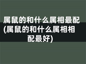 属鼠的和什么属相最配(属鼠的和什么属相相配最好)