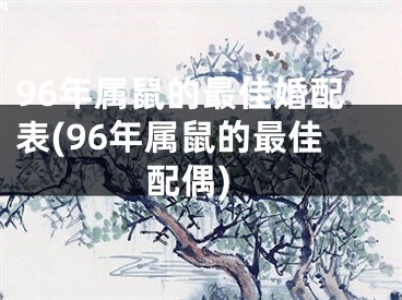 96年属鼠的最佳婚配表(96年属鼠的最佳配偶)
