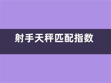 射手天秤匹配指数