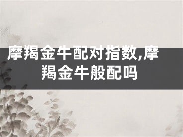 摩羯金牛配对指数,摩羯金牛般配吗