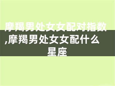 摩羯男处女女配对指数,摩羯男处女女配什么星座