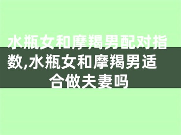 水瓶女和摩羯男配对指数,水瓶女和摩羯男适合做夫妻吗