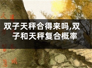 双子天秤合得来吗,双子和天秤复合概率