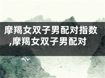 摩羯女双子男配对指数,摩羯女双子男配对
