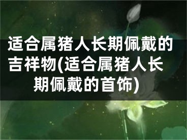 适合属猪人长期佩戴的吉祥物(适合属猪人长期佩戴的首饰)