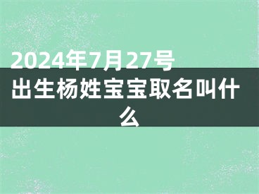 2024年7月27号出生杨姓宝宝取名叫什么