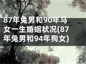 87年兔男和90年马女一生婚姻状况(87年兔男和94年狗女)