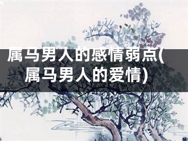 属马男人的感情弱点(属马男人的爱情)