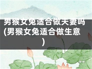 男猴女兔适合做夫妻吗(男猴女兔适合做生意)