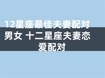 12星座最佳夫妻配对男女 十二星座夫妻恋爱配对