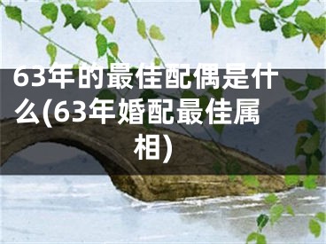 63年的最佳配偶是什么(63年婚配最佳属相)
