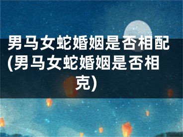 男马女蛇婚姻是否相配(男马女蛇婚姻是否相克)