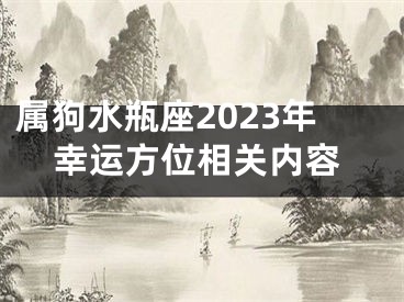 属狗水瓶座2023年幸运方位相关内容