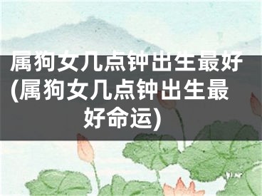 属狗女几点钟出生最好(属狗女几点钟出生最好命运)