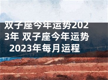 双子座今年运势2023年 双子座今年运势2023年每月运程