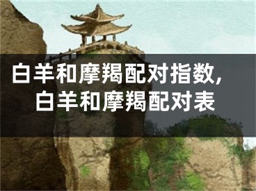白羊和摩羯配对指数,白羊和摩羯配对表