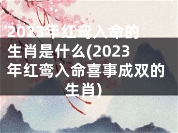 2023年红鸾入命的生肖是什么(2023年红鸾入命喜事成双的生肖)