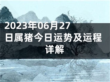 2023年06月27日属猪今日运势及运程详解