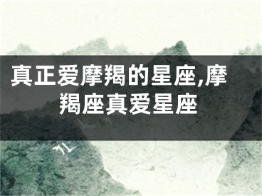 真正爱摩羯的星座,摩羯座真爱星座