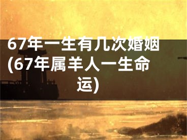 67年一生有几次婚姻(67年属羊人一生命运)