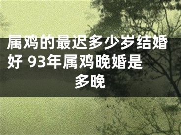 属鸡的最迟多少岁结婚好 93年属鸡晚婚是多晚