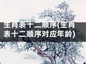 生肖表十二顺序(生肖表十二顺序对应年龄)