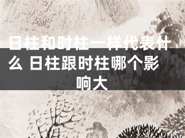 日柱和时柱一样代表什么 日柱跟时柱哪个影响大