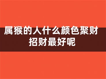 属猴的人什么颜色聚财招财最好呢
