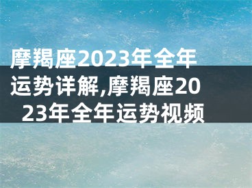 摩羯座2023年全年运势详解,摩羯座2023年全年运势视频