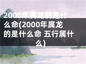 2000年属龙的是什么命(2000年属龙的是什么命 五行属什么)