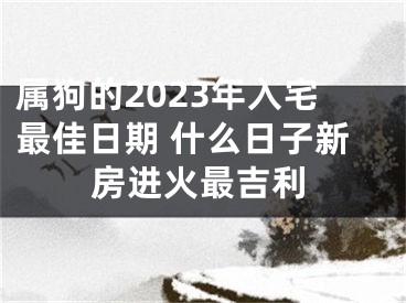 属狗的2023年入宅最佳日期 什么日子新房进火最吉利