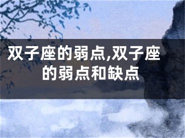 双子座的弱点,双子座的弱点和缺点