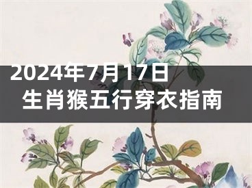 2024年7月17日生肖猴五行穿衣指南