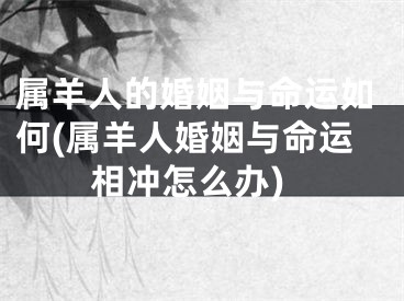 属羊人的婚姻与命运如何(属羊人婚姻与命运相冲怎么办)