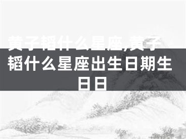 黄子韬什么星座,黄子韬什么星座出生日期生日日