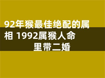92年猴最佳绝配的属相 1992属猴人命里带二婚