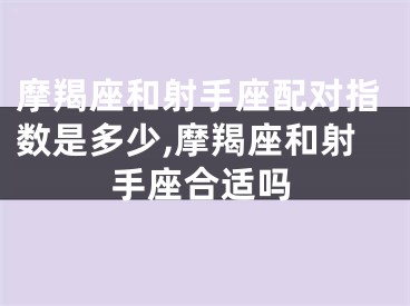摩羯座和射手座配对指数是多少,摩羯座和射手座合适吗