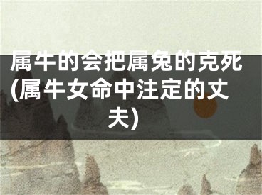 属牛的会把属兔的克死(属牛女命中注定的丈夫)