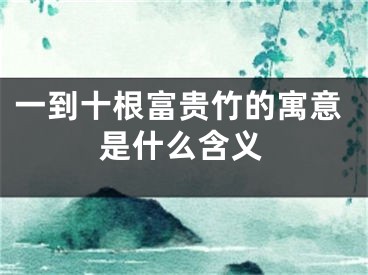 一到十根富贵竹的寓意是什么含义