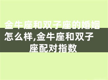 金牛座和双子座的婚姻怎么样,金牛座和双子座配对指数