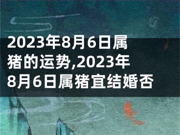 2023年8月6日属猪的运势,2023年8月6日属猪宜结婚否