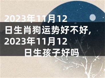 2023年11月12日生肖狗运势好不好,2023年11月12日生孩子好吗