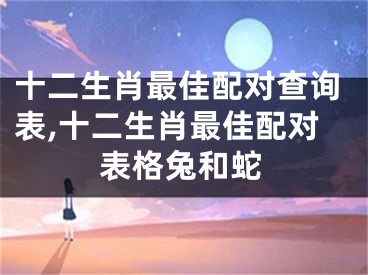 十二生肖最佳配对查询表,十二生肖最佳配对表格兔和蛇