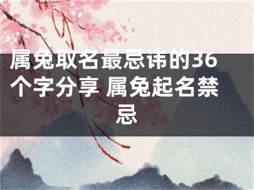 属兔取名最忌讳的36个字分享 属兔起名禁忌