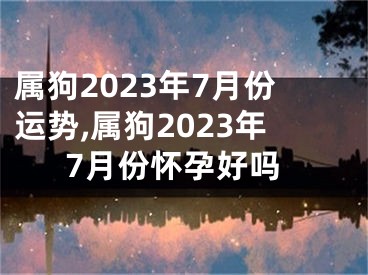 属狗2023年7月份运势,属狗2023年7月份怀孕好吗