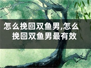 怎么挽回双鱼男,怎么挽回双鱼男最有效