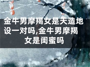 金牛男摩羯女是天造地设一对吗,金牛男摩羯女是闺蜜吗