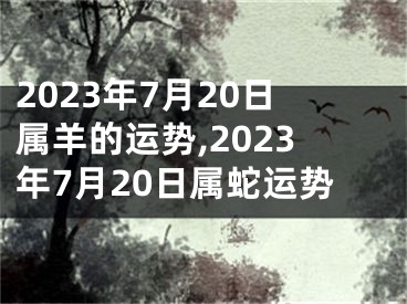 2023年7月20日属羊的运势,2023年7月20日属蛇运势