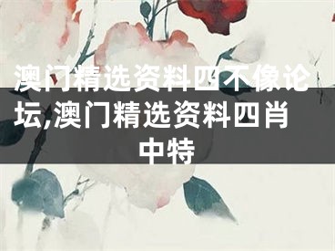 澳门精选资料四不像论坛,澳门精选资料四肖中特